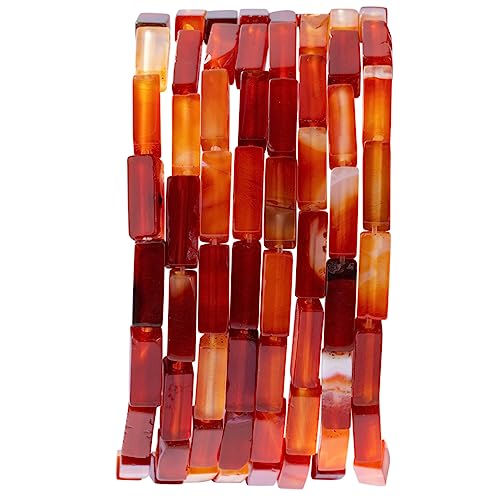 Natural Red Agate Rectangle Tube Beads 4x13mm 38cm (28 Count)