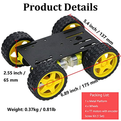 Professional 4WD Robot Smart Car Chassis Kit C101 with Speed Encoder TT Motor