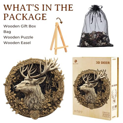 Wooden Puzzles for Adults Deer Jigsaw Puzzle 11.4 * 11.3in 195pcs (195 Count)