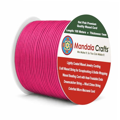 1mm Hot Pink Waxed Cord