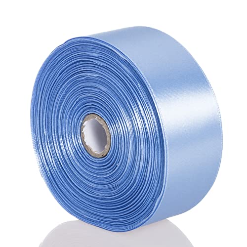 1 1 2 Inch Sky Blue Solid Satin Ribbon for Gift Wrapping (150 Foot)