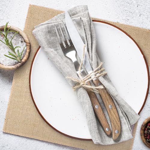 5 Pcs Burlap Squares Multipurpose Natural Burlap Placemats Bulk for Farmhouse Home Party Wedding Table Cover Centerpieces Craft Supplies (5 Count)