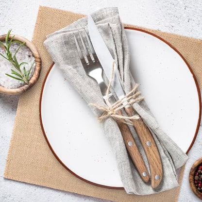 5 Pcs Burlap Squares Multipurpose Natural Burlap Placemats Bulk for Farmhouse Home Party Wedding Table Cover Centerpieces Craft Supplies (5 Count)