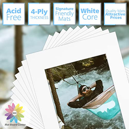 Mat Board Center 10 Pack 11x14 Photo Mats for 8x10 Picture (10 Count)