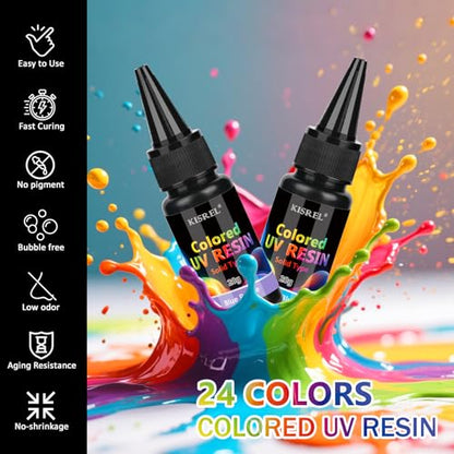 UV Resin Upgrade 24 Opaque Colored UV Resin Kit (24 Count)
