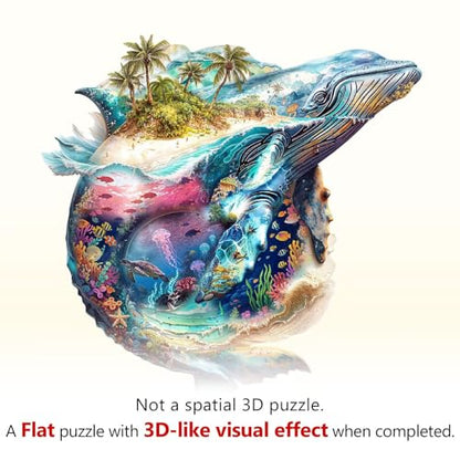 Sea of Whales Puzzles Adults Wooden 200 Pieces 13.4 * 13.1in