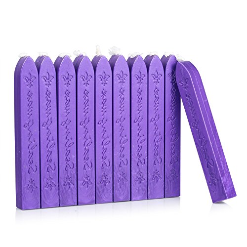 Sealing Wax Stick with Wick Flower De Luce of France Retro 10 Pieces Pack (10 Count)