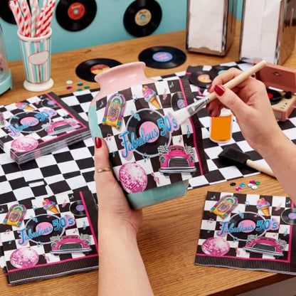 60 Pcs 50s Cocktail Paper Napkins 6.5 x 6.5 Inches (60 Count)