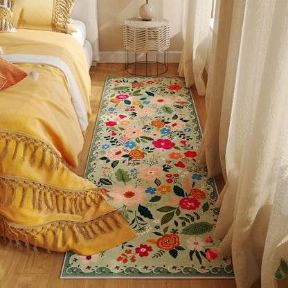 Runner Rug for Hallways Kitchen Rug Non Slip 2'6''x8' Washable Runner Rugs with Rubber Backing Soft Floral Carpet Runner for Hallways