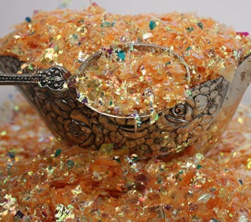 Golden Orange Iridescent Ice Flakes Glitter Flakes for Nail Art