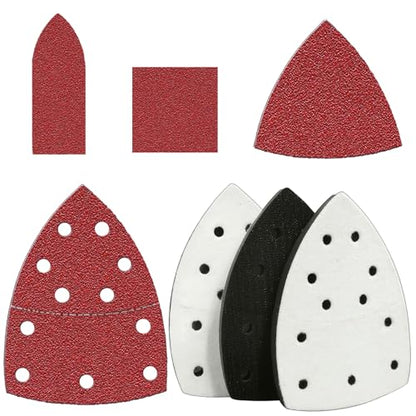 160Pcs Sandpaper for Skil Detail Sander with 3Pcs Foam Sanding Pad