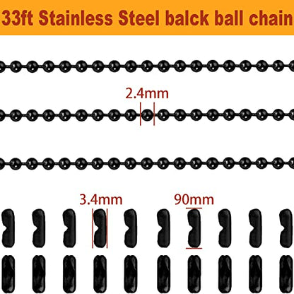 Steel Ball Chain Bead Dog Tag Chain Beaded Necklace Chains for Jewelry Making Bracelet Military Crafts