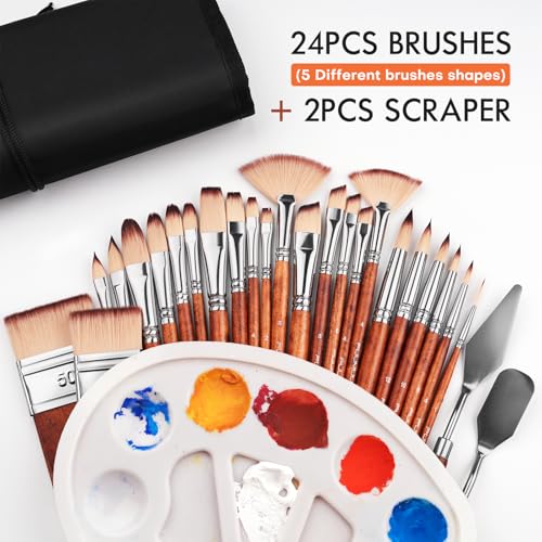 26pcs Paint Brush Set (26 Count)