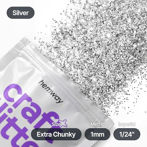 Craft Glitter Silver 100g Extra Chunky Glitter (3.5 Ounce)