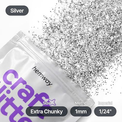 Craft Glitter Silver 100g Extra Chunky Glitter (3.5 Ounce)