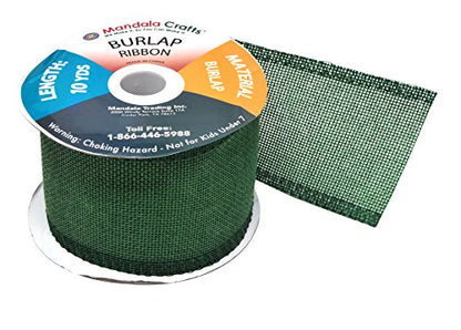 2 1 2 Inch Wide Green Burlap Ribbon for Crafts (60 Foot)
