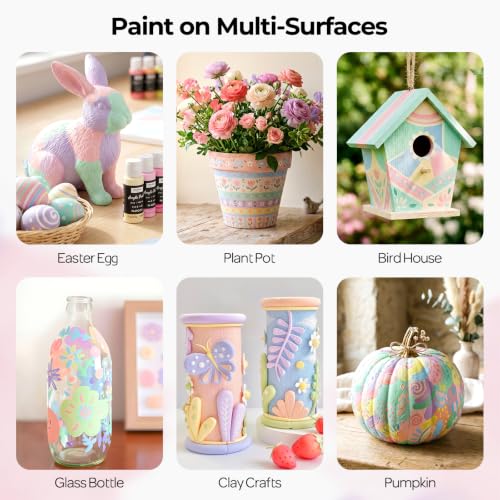 24 Colors Pastel Acrylic Paint Set (48 Fl Oz)