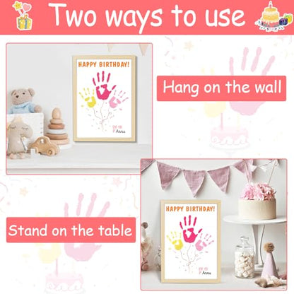 Birthday Handprint Balloon Art Craft DIY Kit Happy Birthday Gifts Children Adults Handprint Keepsake for Mom Father Friend Grandparent Birthdays Gift Christmas