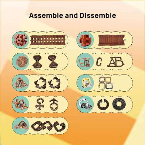 9pcs Difficulty Puzzles Gift for Adults (9 Count)