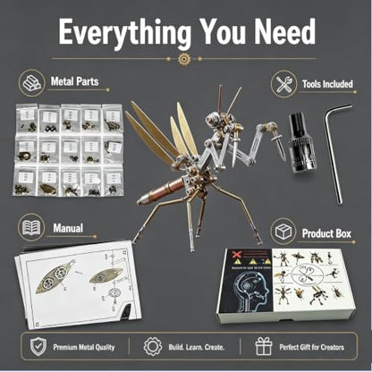 Steampunk Mantis 3D Metal Puzzle Model Mechanical Kits 150+ Parts 2