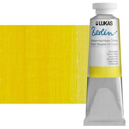 Berlin Pro Artists Water Mixable Oil Paint 37 ml Tube Lemon Yellow