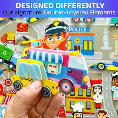 City Felt Board for Kids 3 (61 Count)