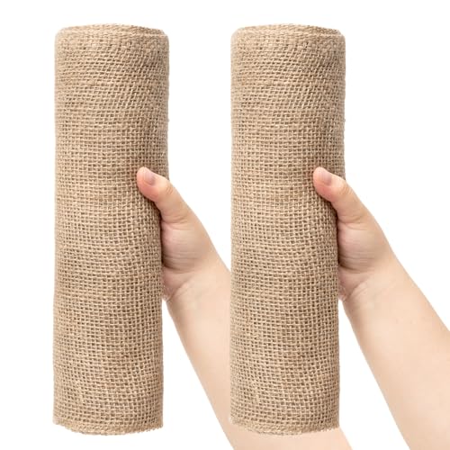 12 Inch Natural Burlap Fabric Roll (2 Count)