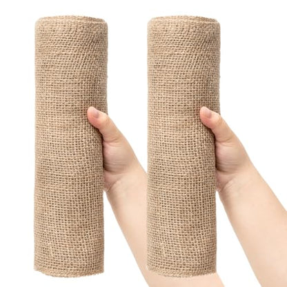 12 Inch Natural Burlap Fabric Roll (2 Count)