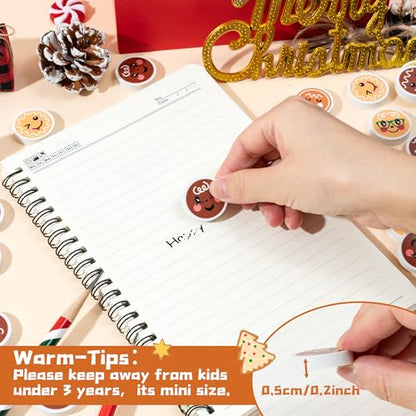 Christmas Gingerbread Mini Erasers Bulk (60 Count)