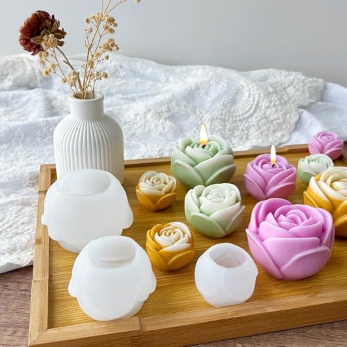 3 Size Rose Candle Making Molds