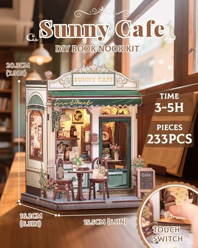 Book Nook Kit DIY Miniature House Coffee Shop Dollhouse Kit