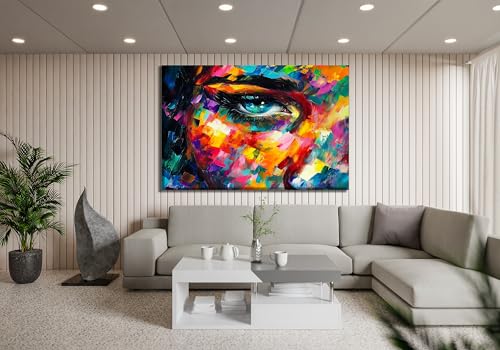 Women Eye Glass Wall Art Oil Painting for Living Room