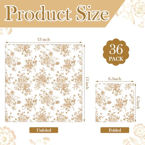 36 Pack 6 Style Orange Decoupage Chinoiserie Napkins (36 Count)