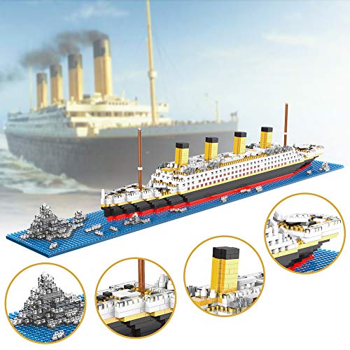 Titanic Architecture Micro Building Blocks Model Kit for Adults Age of 14+ (1872 particles)