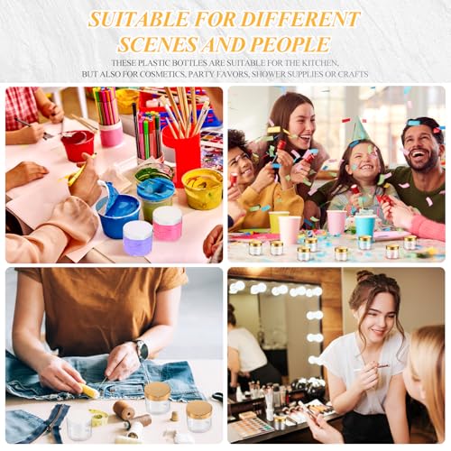 36 Pieces 8 oz Plastic Jars with Lids Wide Mouth Airtight Reusable Container Acrylic Cosmetic Small Jars for Lotions Ointments Travel Toiletries Creams Make up Storage (36 Count)
