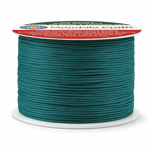 1mm Teal Cotton Waxed Cord for Jewelry Making (327 Foot)