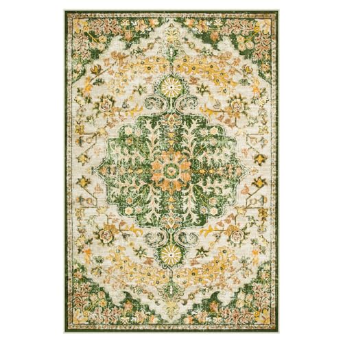Reine Bohemian Floral Medallion Area Rug