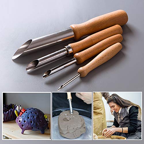 61Pcs Ceramic Clay Tools Kit Pottery Tools Clay Sculpting Shapers Carving Tool Set Contains Most Essential Wooden Clay Tools for Potters Beginners