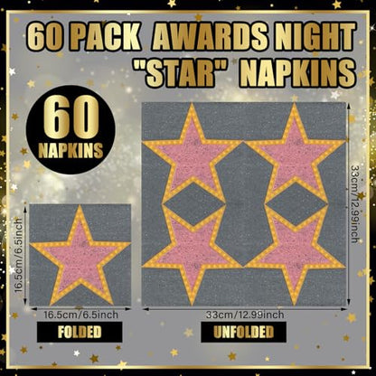60 Pcs Movie Star Cocktail Paper Napkins 6.5 x 6.5 Inches (60 Count)