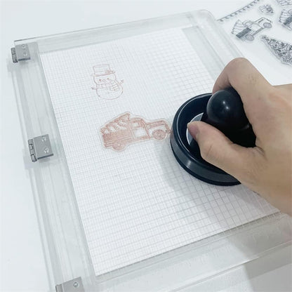 CYFUN DESIGN Rubber Stamp Pressure Tool for DIY Scrapbooking Crafts Stamp Embossing Tool,Precision Stamp Press Stamp Positioning Tools Arts Supplies Stamping Tools - Crafty Corner