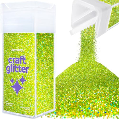 Craft Glitter Shaker Lime Green Holographic 130g Microfine (4.6 Ounce)