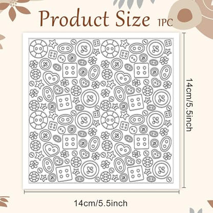 Button Pattern Polymer Clay Texture Sheets Heart Graphic Geometric Silicone Texture Stamp Clay Texture Mat Modeling Pattern Pad Sheets for Jewelry and Earrings Tools