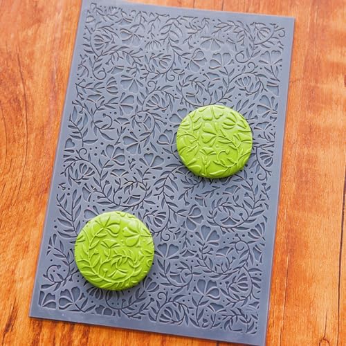 Swirls Flowers Blossom Polymer Clay Texture Mat