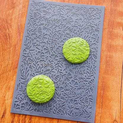 Swirls Flowers Blossom Polymer Clay Texture Mat