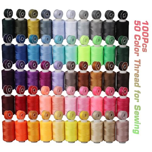 100pcs Bobbins Sewing Threads Kit (100 Count)