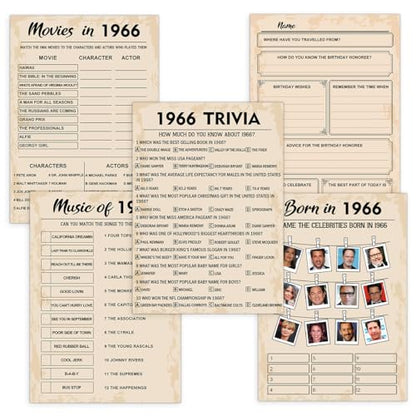 60th Birthday Party Games (5 Count)
