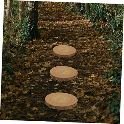 3pcs Outdoor Wooden Stepping Stones Japandi Decor Round Wood Outdoor Garden Paver Patio Stepping Log Garden Stone Kit
