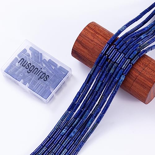 Natural Lapis Lazuli Cylinder Tube Beads 4x13mm 38cm (28 Count)