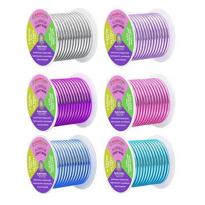 8 GA Turquoise Pink Assorted Anodized Aluminum Craft Wire