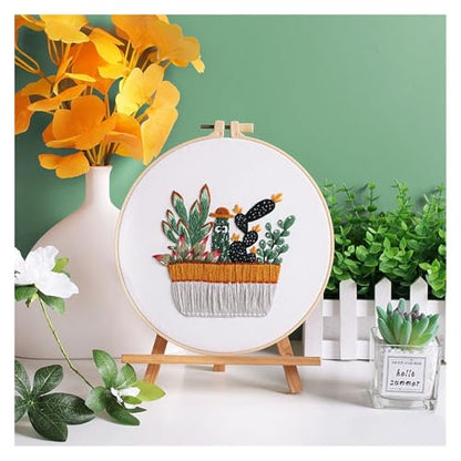 Embroidery Kits for Adults Leisure Life Series Starter for Adult Stamped Pattern with Instructions Punch Needle Kit